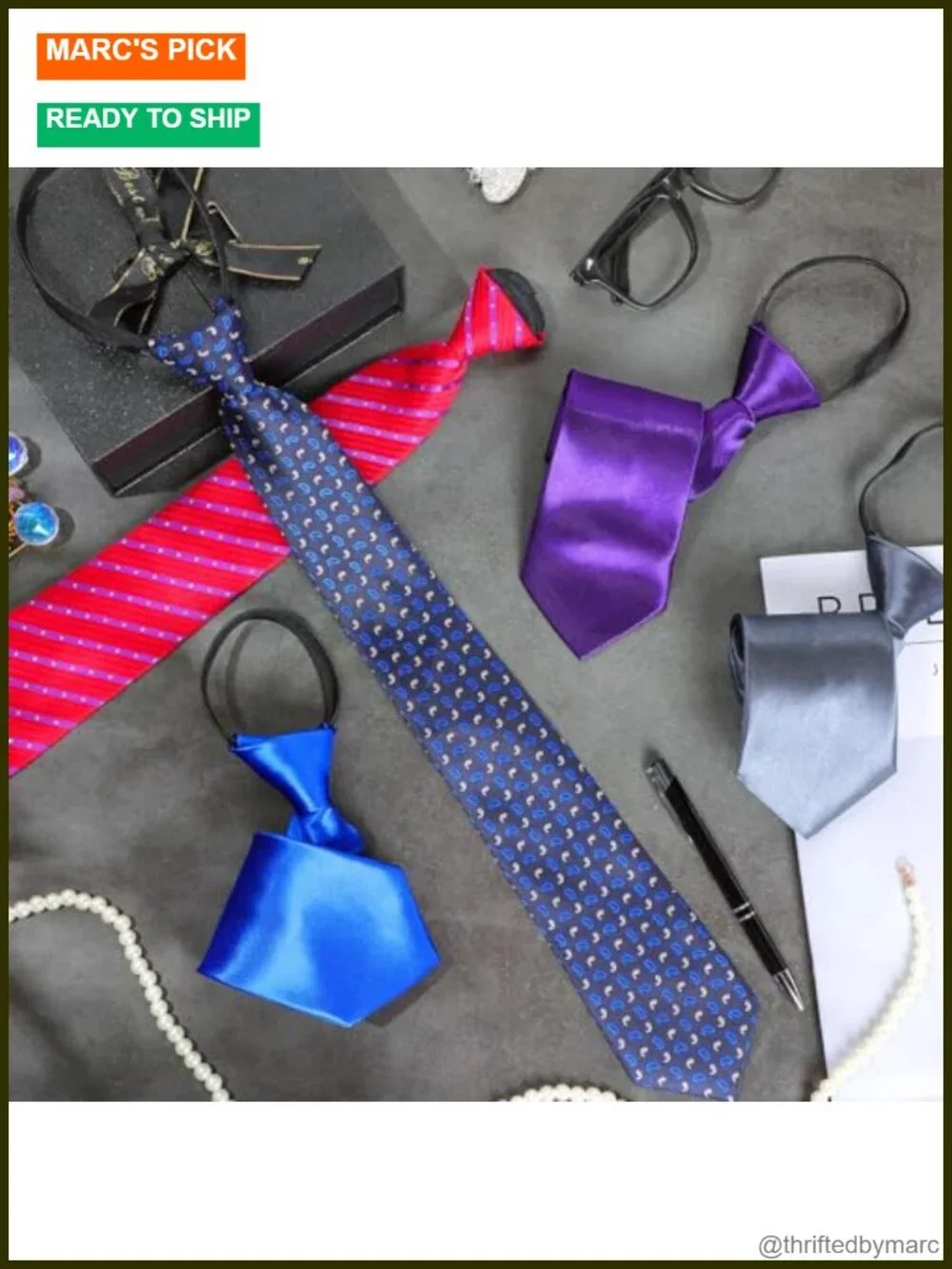 36 Men Zipper Ties Pre Tied Adjustable Neckties Polyester Jacquard Solid Stripe